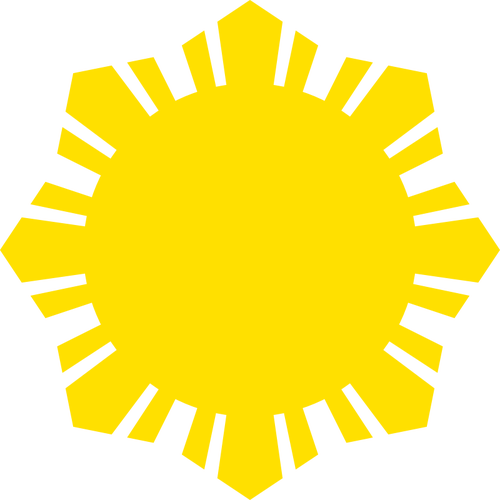 Phillippine Flag Sun Symbol Yellow Silhouette Vector - Filipino Sun (500x500)