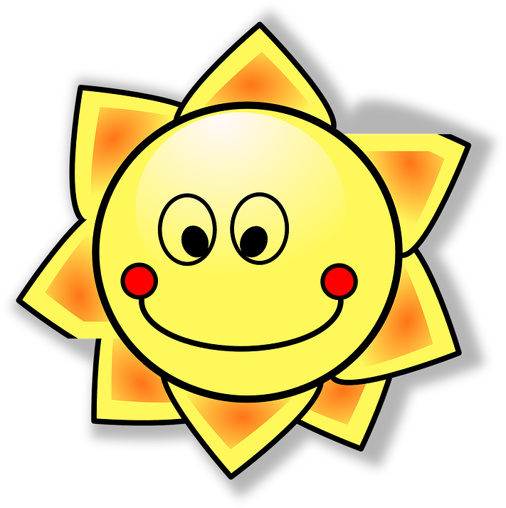 Sun Sunshine Sunlight Outdoor Warm Bright Smiling - Clipart Soleil (1276x1280)
