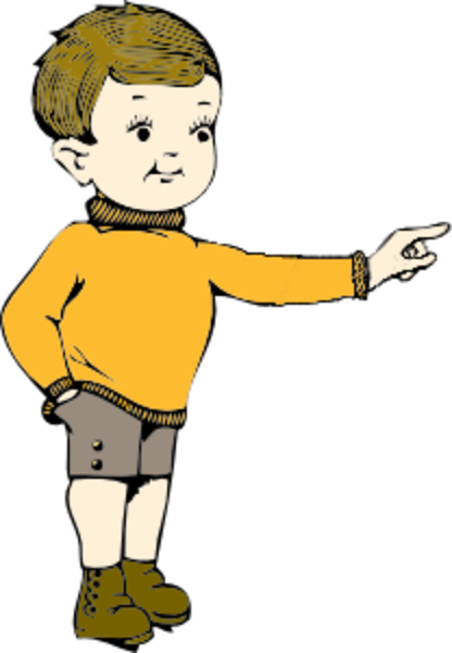Pointing Boy - Pointing Boy Clipart (416x600)