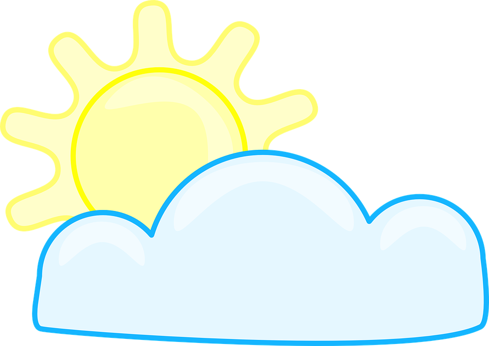 Sun Cloud Sunlight Summer Beautiful Sunny Outdoor - Nuvem Com Sol Png (960x679)
