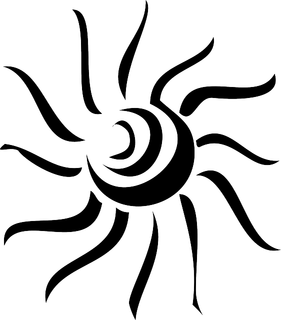 Sun Rays Clip Art Black And White (562x640)