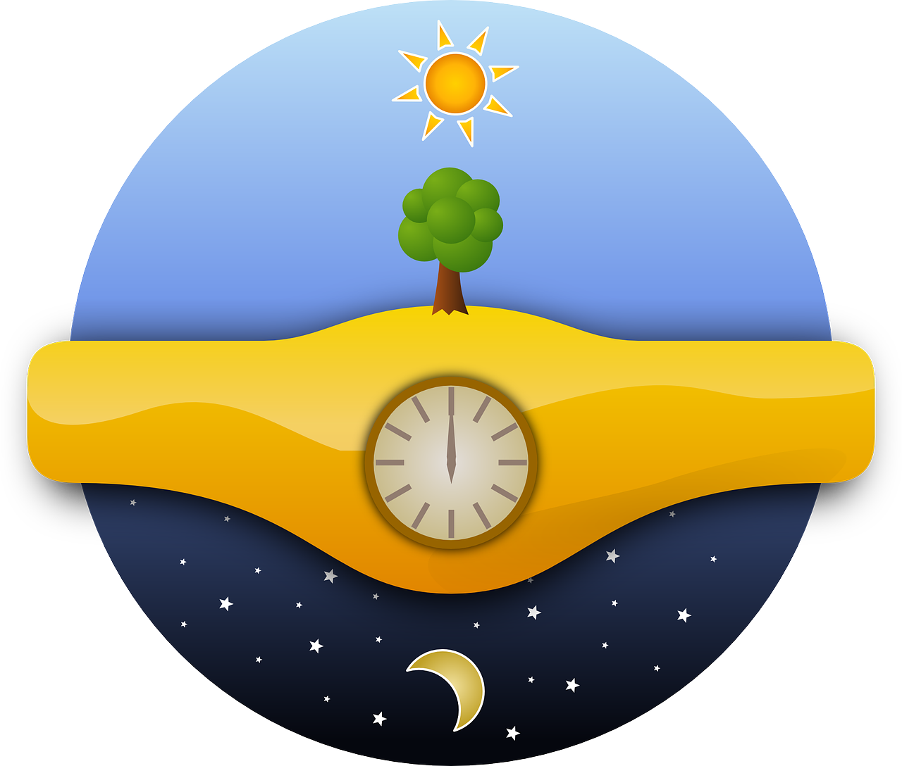 Two Techniques For Telling Time Without A Watch - Day Clipart (1280x1088)