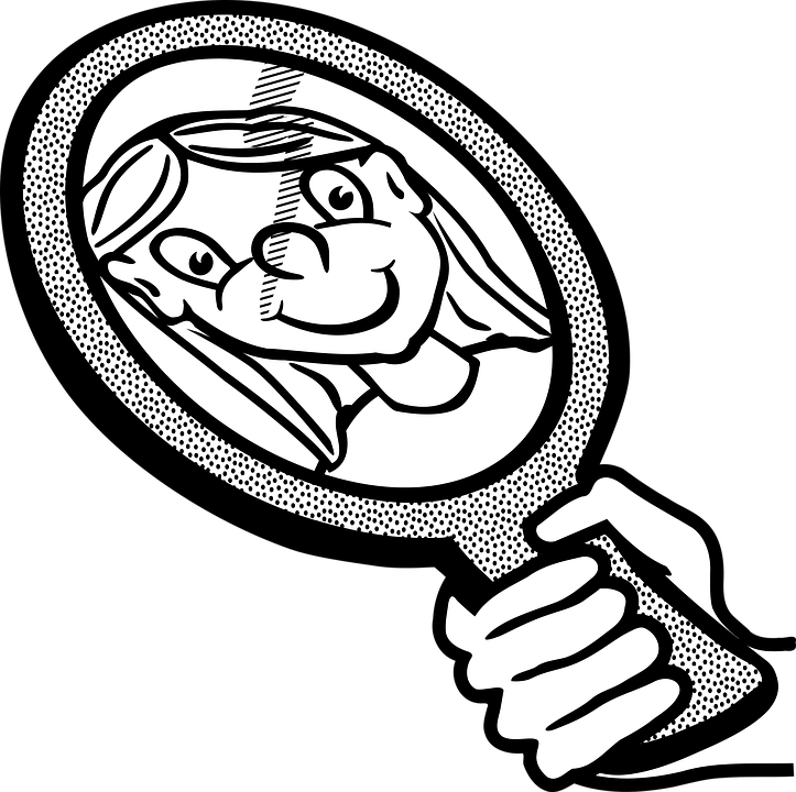 Spiegel Clipart - Mirror Line Art (723x720)