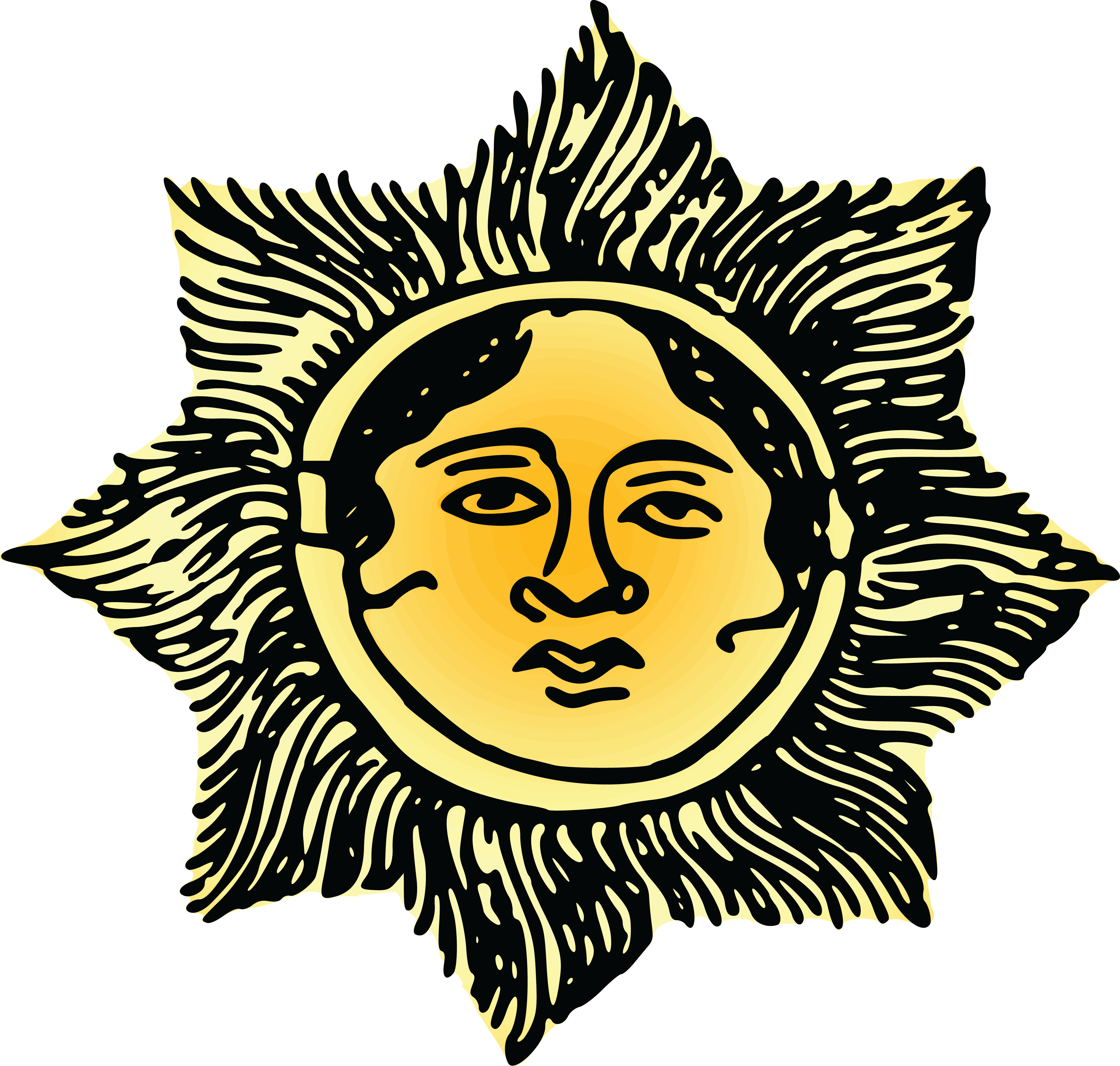 Free Clipart Of A Sun Face - Suns In Orange Mugs (4000x3808)