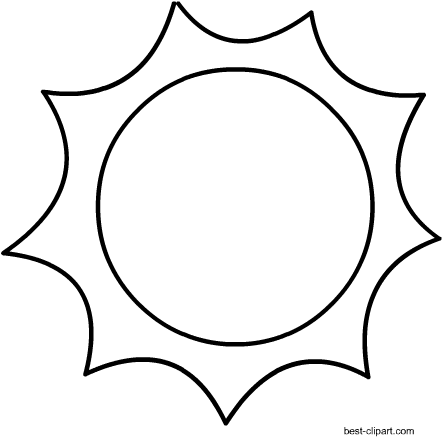 Black And White Sun Free Clip Art - Clip Art (450x450)