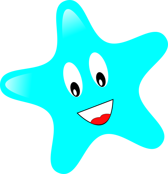 Smiley Star Clip Art At Clker - Smiley Stars (576x595)