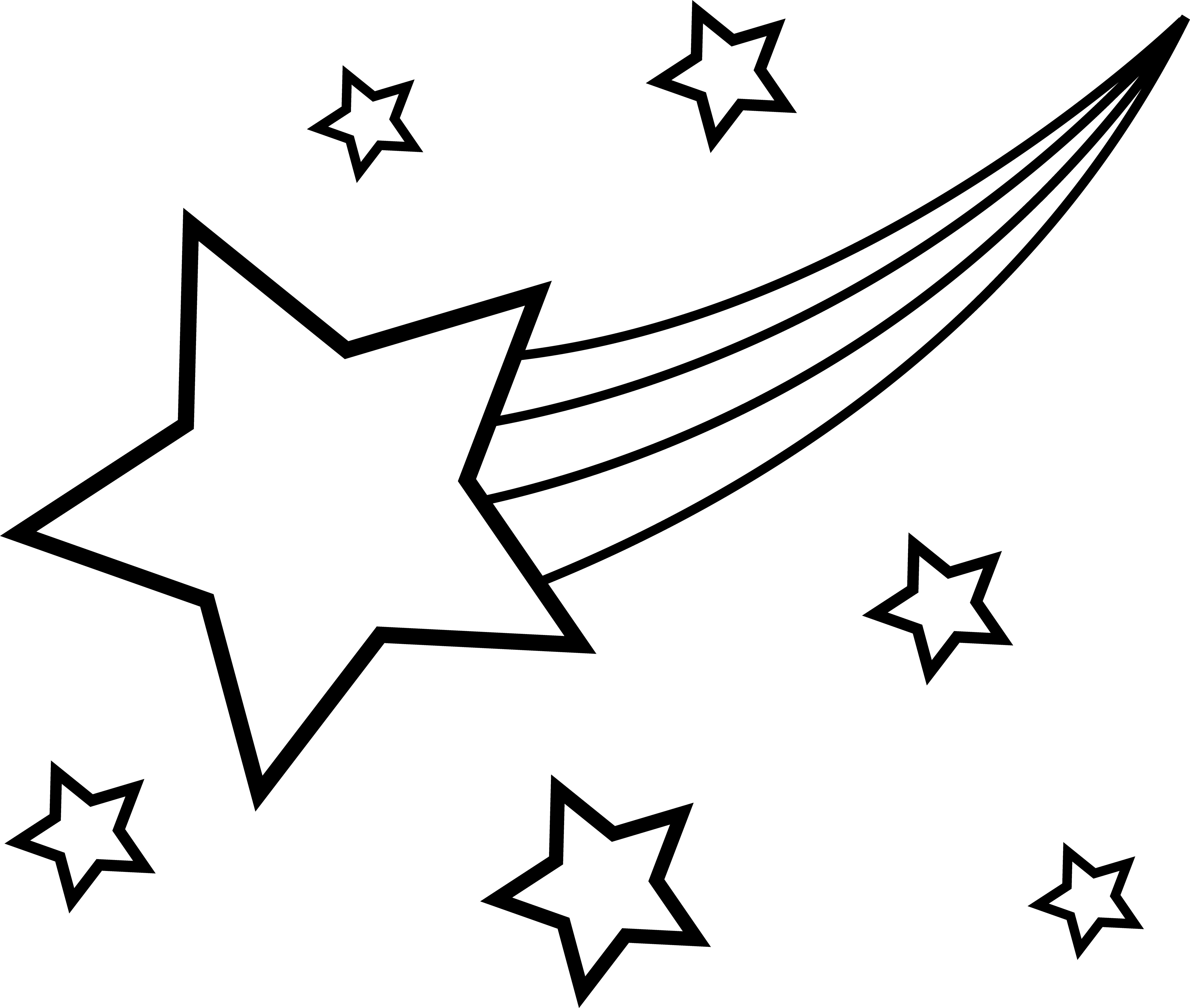 Clip Arts Related To - Shooting Star Coloring Page (5221x4421)