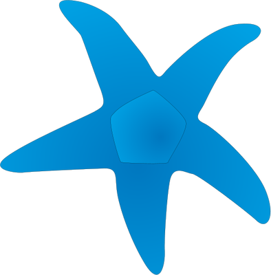 Illustration Of A Blue Seastar - Deniz Yıldızı Vector Png (394x400)