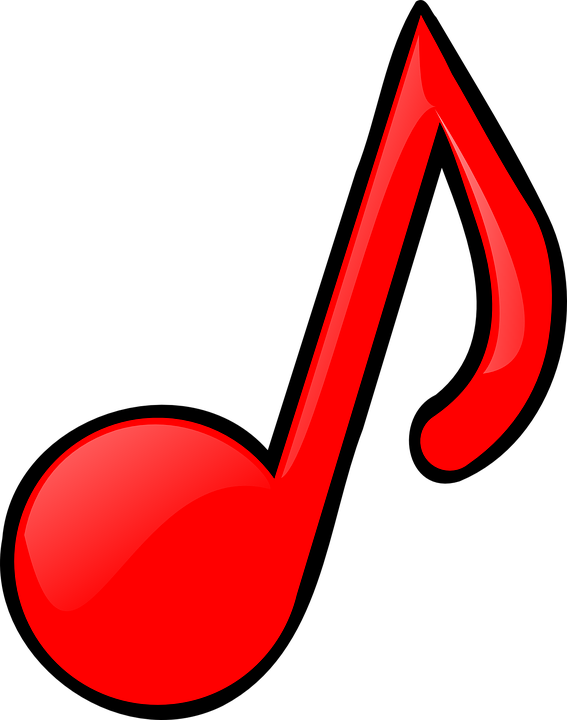 Red Music Note Clip Art At Clker - Colored Music Notes Clip Art (567x720)