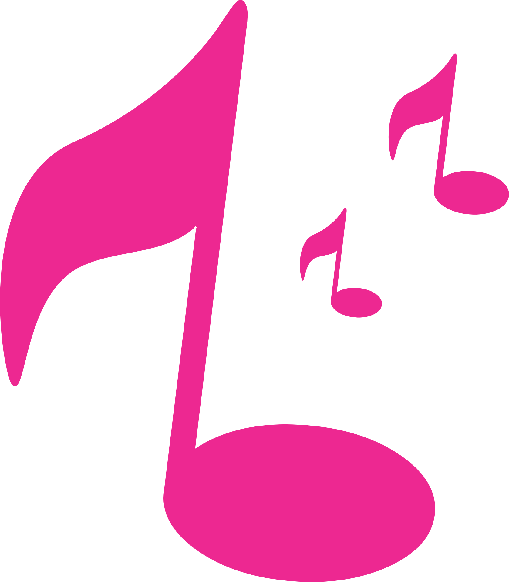 Musical Note Clip Art - Pink Music Note Clipart (1678x1920)