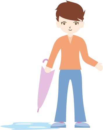 2018 New Year - 雨 が 止む イラスト (640x480)