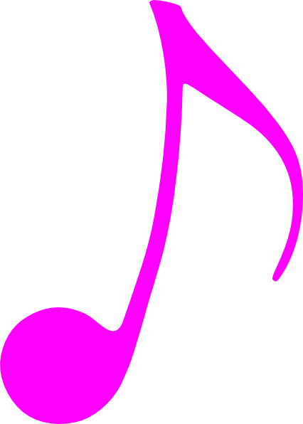 Pink Music Note Clip Art - Single Pink Musical Notes (426x596)
