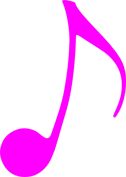 Pink Music Note Clip Art - Single Pink Musical Notes - (426x596) Png  Clipart Download