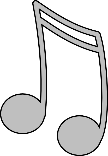 Silver Music Note Clip Art - Music Clip Art Transparent Background (414x595)