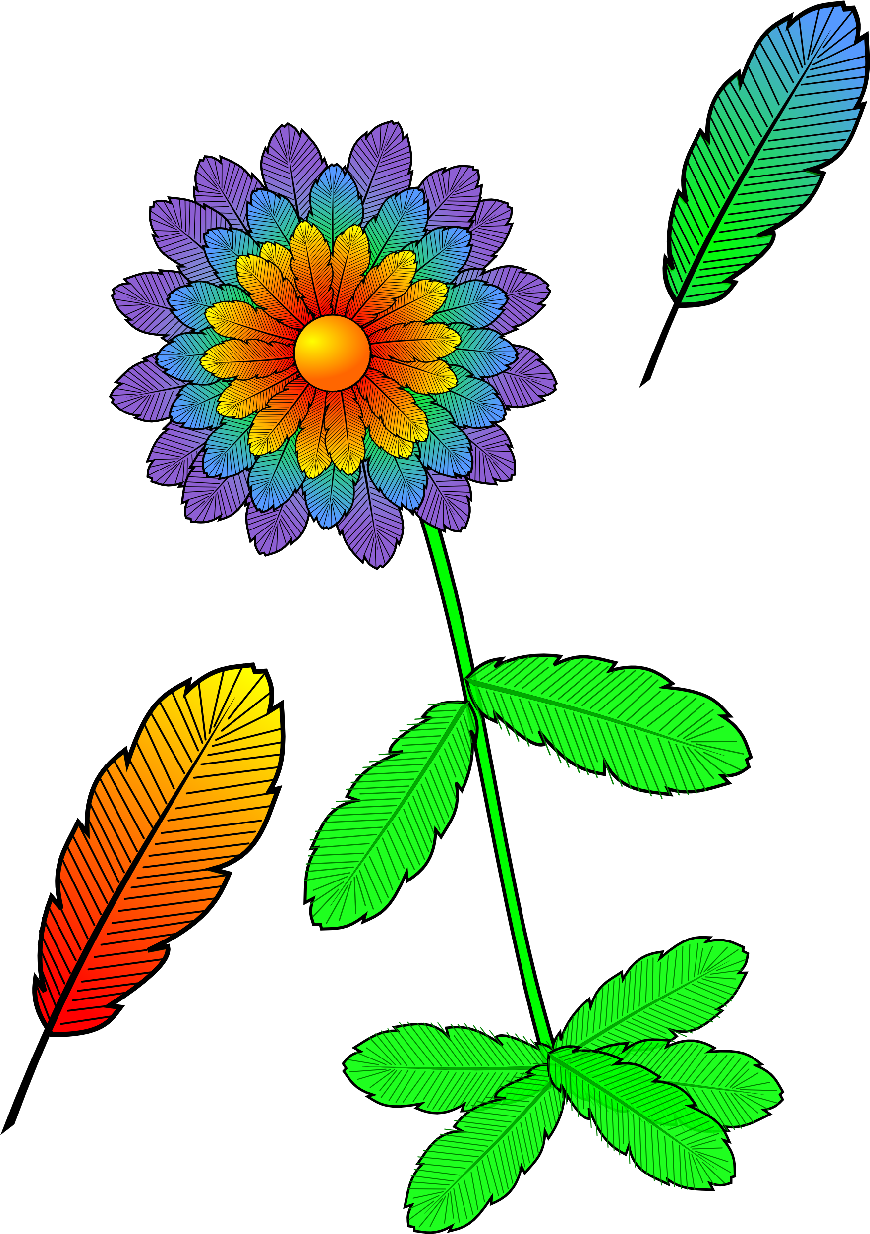 Gallery For April Flowers Clipart Cute - Bunga Berwarna Keren Kartun (1979x2799)