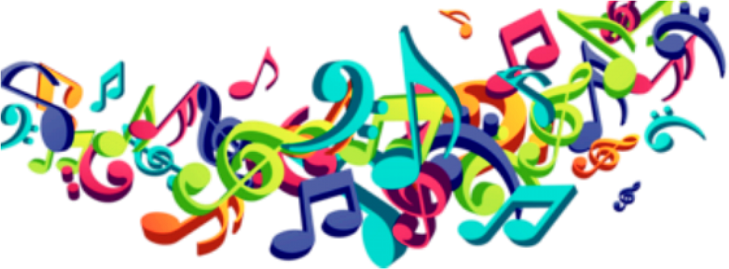 Colorful Musical Notes Png - Colorful Musical Notes Vector Png (1102x393)