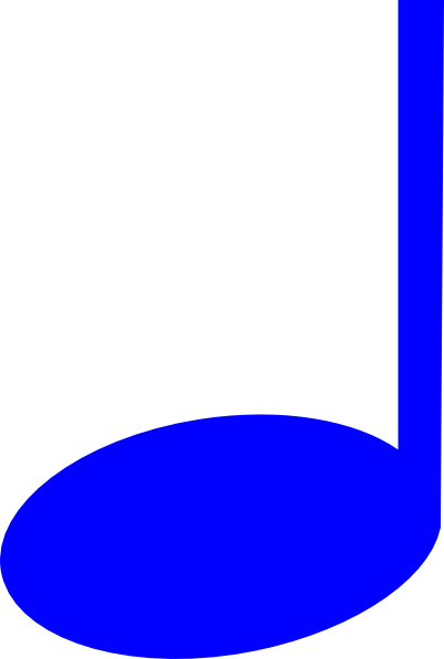 Blue Clipart Music Note - Quarter Notes With Color (402x597)