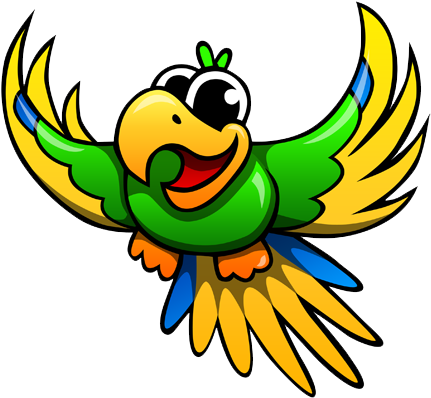 Cute Parrot Png Image - Cartoon Parrot Transparent Background (500x500)