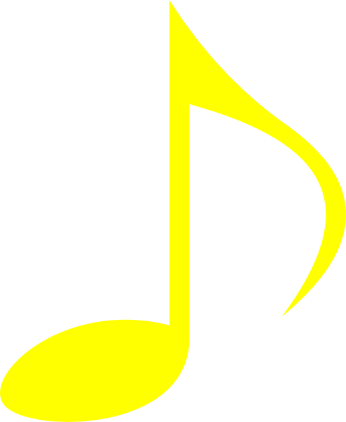 Music Notes Clipart Yellow - Yellow Music Notes Clipart (492x599)