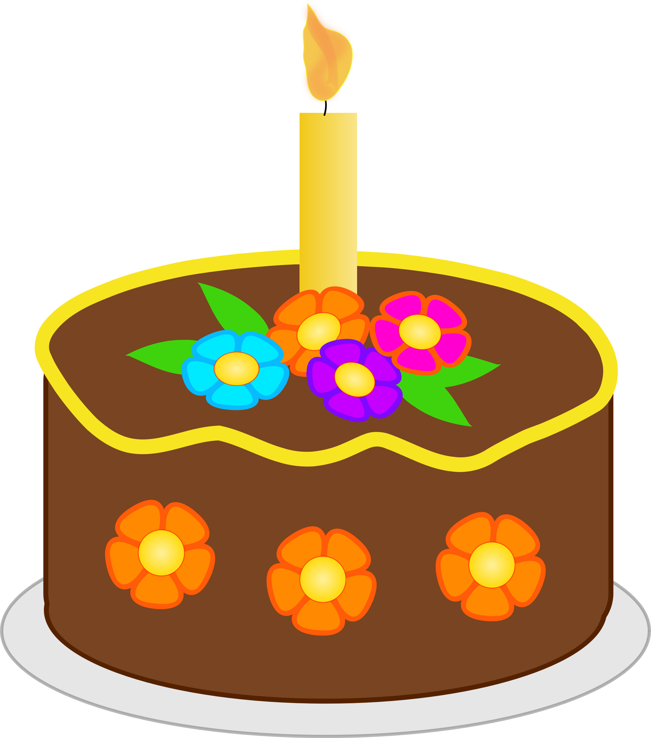 Clipart Chocolate Birthday Cake - Small Clip Art Birthday Cake (2078x2356)
