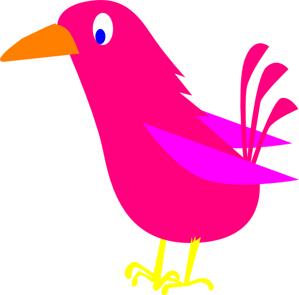 Pink Bird Clipart (600x593)