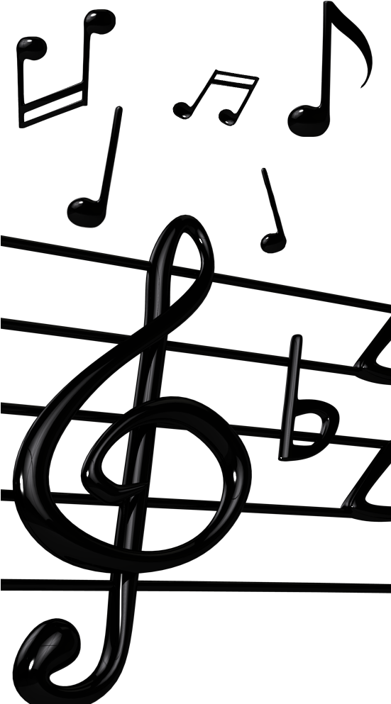 Free 3d Music Notes Musical Elements Png Renders Download - Musical Notes Render (550x1000)