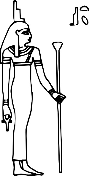 Free Vector Isis Clip Art - Egyptian Goddess Isis Cartoon (300x592)