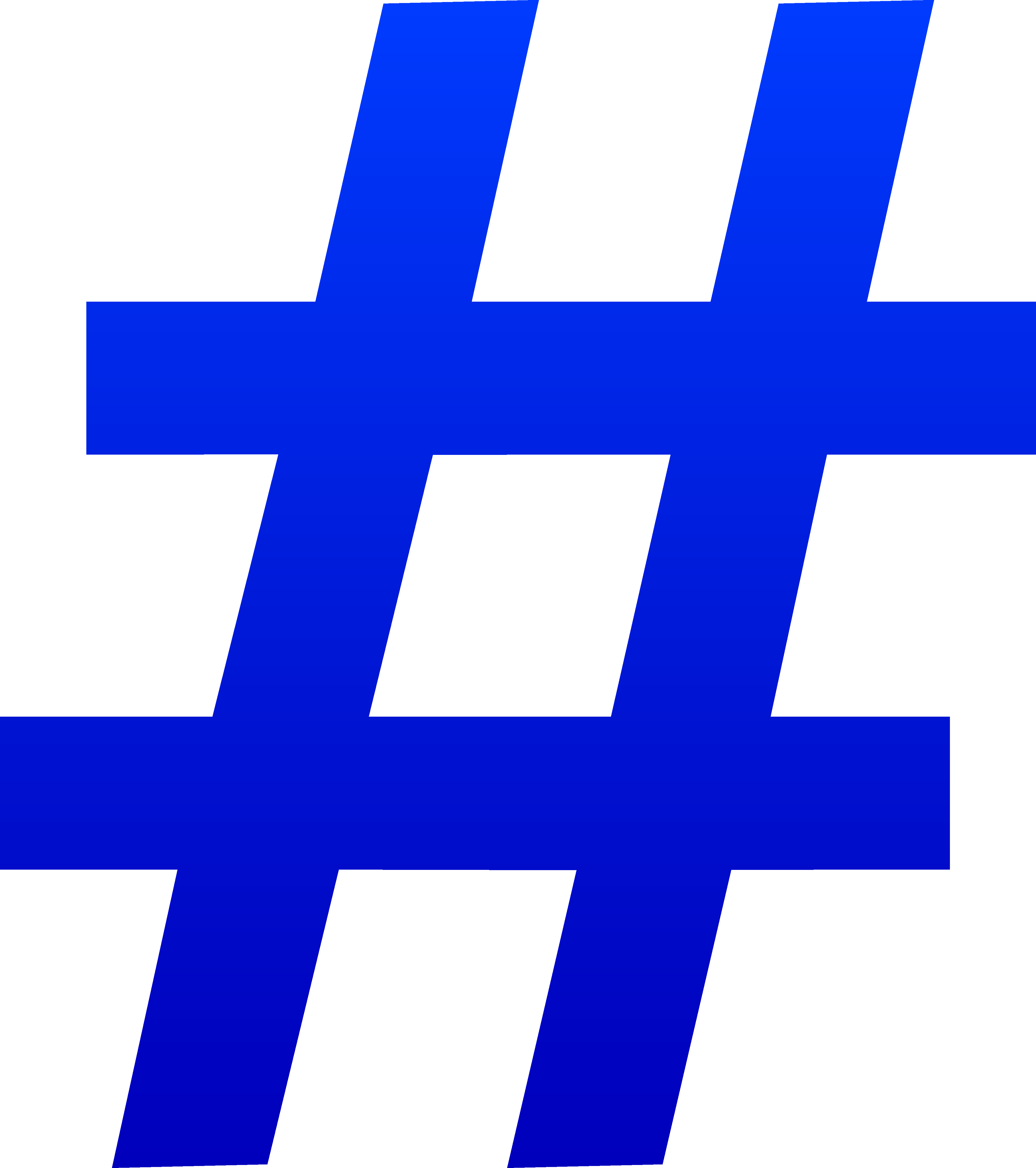 Blue Number Symbol - Number Sign Clipart (4104x4627)
