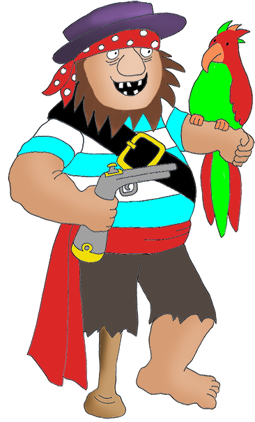 Pirate Parrot And Revolver - Pirate Parrot (407x650)
