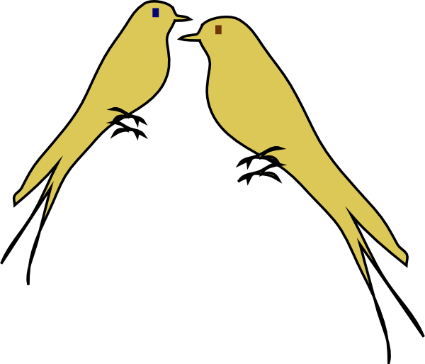 Yellow Clipart Love Bird - Love Birds Clipart Transparent (600x513)