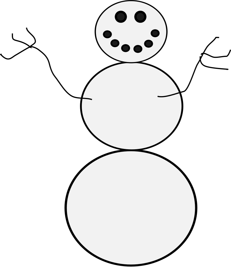 Snowman Clipart, Vector Clip Art Online, Royalty Free - Outline Of A Snowman (780x900)