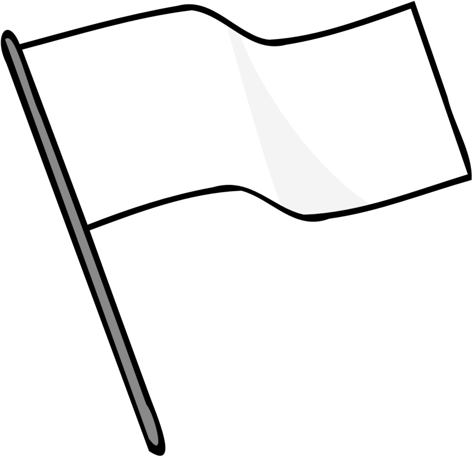Waving White Flag - Flag Black And White (958x958)