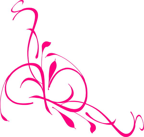 Floral Swirl Bubblegum Magenta Clip Art At Clker Com - Aisha Bint Abi Bakr (600x571)