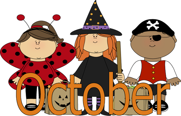 Activities For October - October Month Clip Art (600x385)