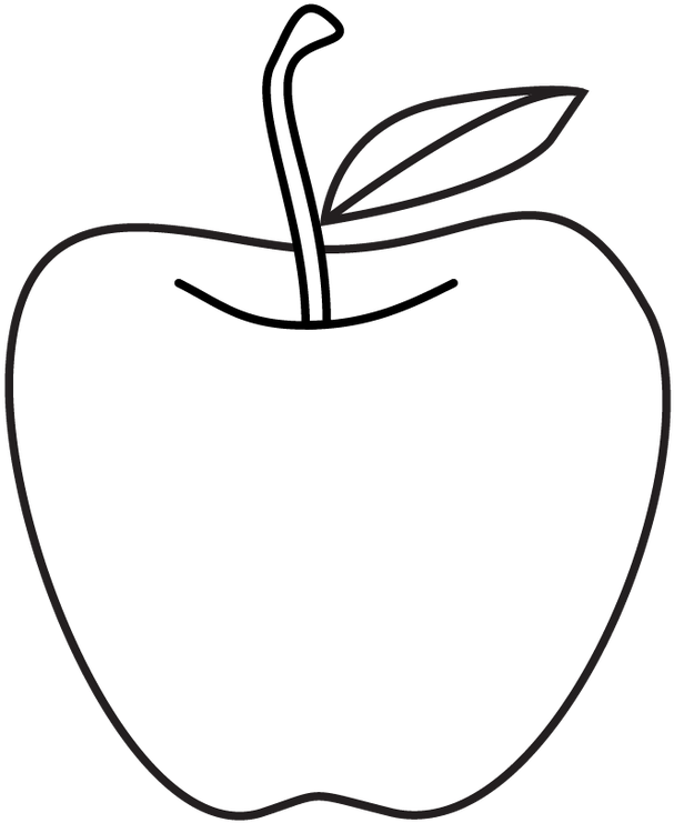 Free Apple Digital Stamp - Line Drawing Of Apple (640x772)