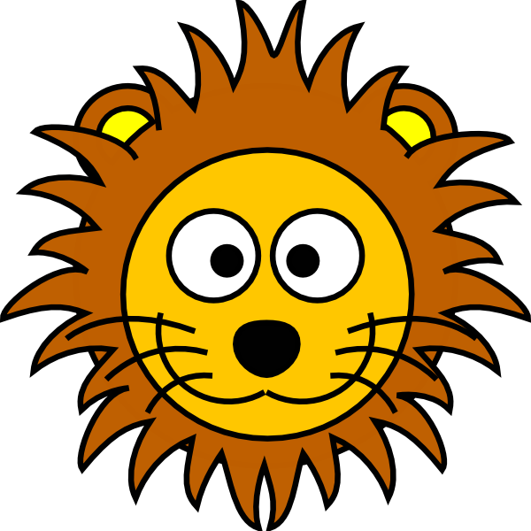 Cartoon Golden Lion 2 Clip Art - Lion Head Clipart (600x600)