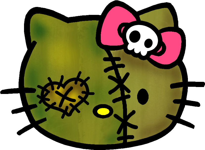 Zombie Clipart Hello Kitty - Zombie Hello Kitty (847x714)