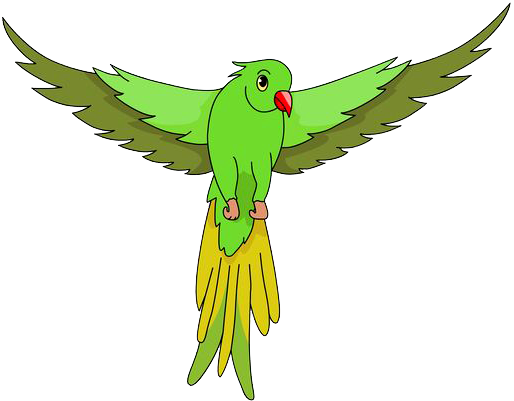 Flying Parrot Clipart - Green Parrot Clipart (640x480)
