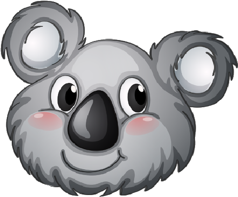 Cartoon Baby Koala Bear On A Transparent Background - Herma Sticker: 15397 - Multi Kleuren (500x500)