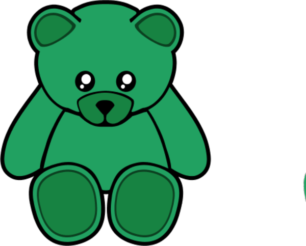Bear Clipart Green - Teddy Bear Shower Curtain (600x483)