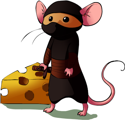 Mouse Clipart Ninja - Ninja Rat (415x408)