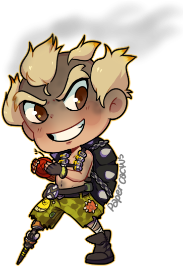 Junkrat By Papercactus - Cartoon (369x532)
