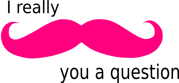 Mustache You A Question Clip Art At Clker - Mustache You A Question Pink (600x281)