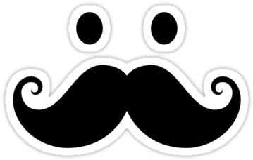 Smiley - Face - With - Mustache - Transparent Face With Mustache (375x360)