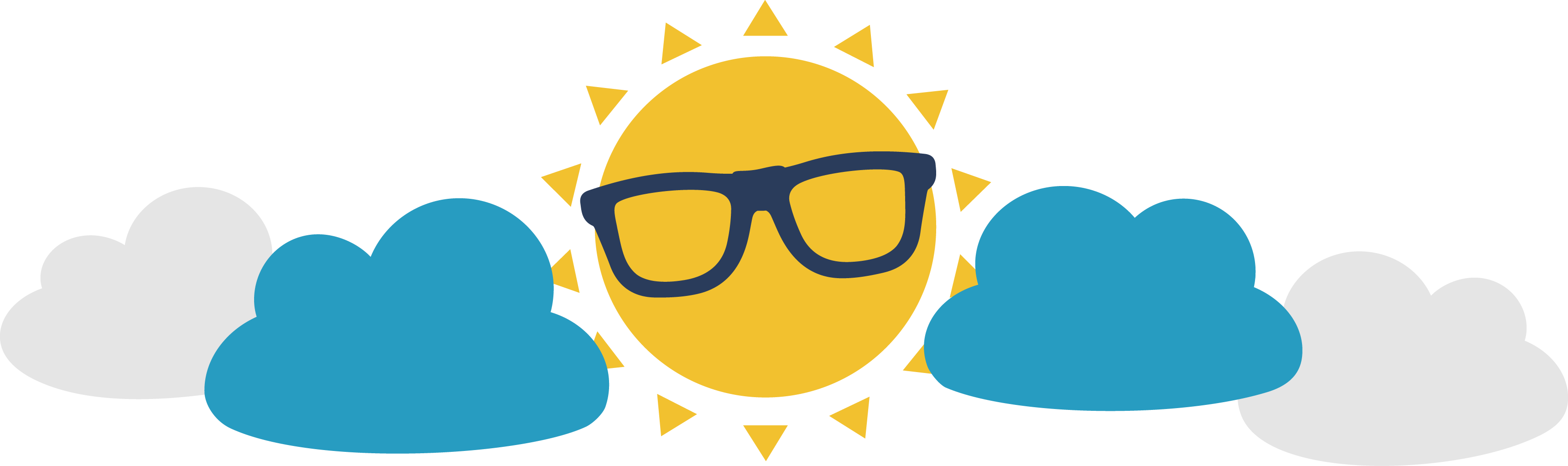 Sun And Clouds Clipart - Clouds And Sun Png (3437x1022)