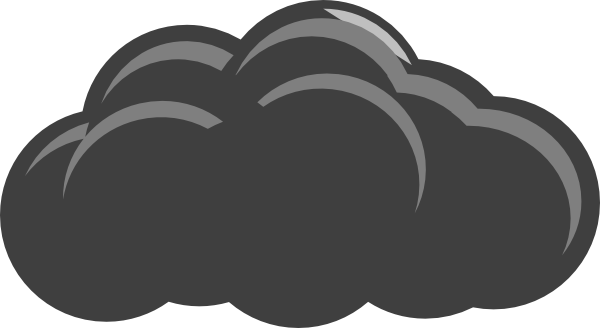 Grey Thunder Cloud3 Clip Art - Grey Cloud Clipart (600x328)