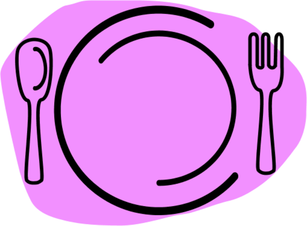 Plate And Fork Clipart - Plate On Clipart (600x442)