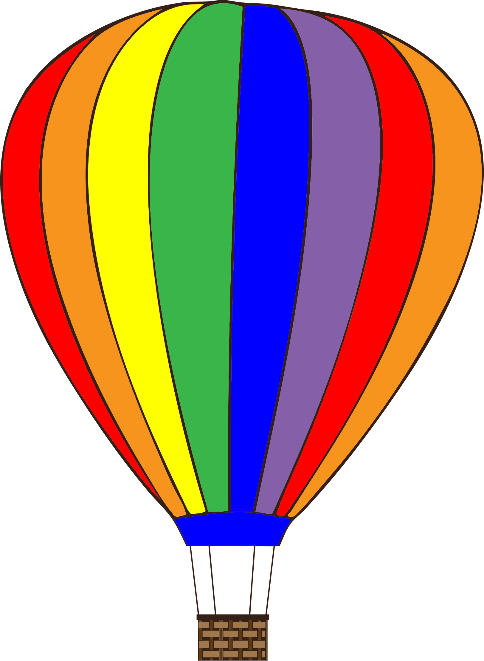 Colorful Hot Air Balloon - Clipart Hot Air Balloon (1624x2217)