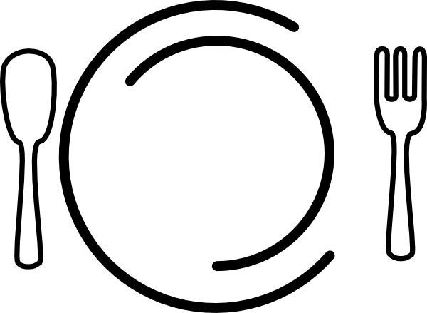 Spoon And Fork Black Background (600x439)