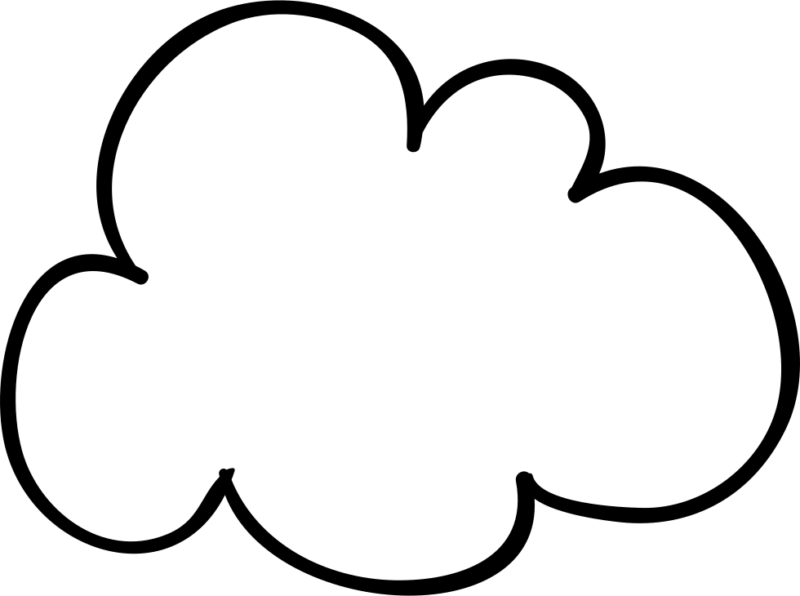 White Cloud Outline Clip Art - Sketch Images Of Cloud (800x596)
